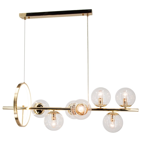 Lampa wisząca złota metalowa 8-punktowa szklana DRS3510/7 - Lampy Elem